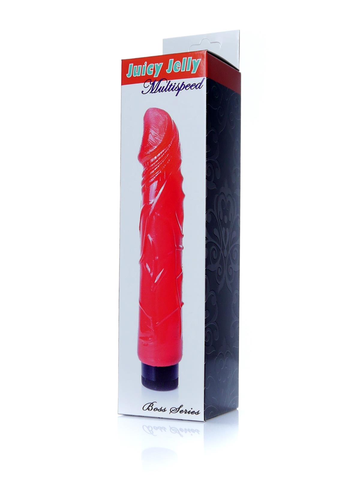 Bossoftoys - 67-00075 - Real Skin - Realistic vibrator - Juicy jelly Red - 22 m- Dia 4 cm - Multispeed