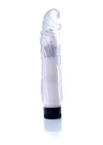 Bossoftoys - 67-00076 - Real Skin - Realistic vibrator - Juicy jelly Clear transparant - 22 m- Dia 4 cm - Multispeed