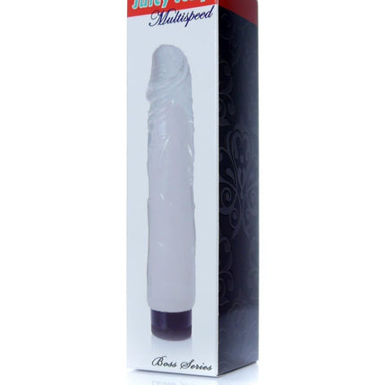 Bossoftoys - 67-00076 - Real Skin - Realistic vibrator - Juicy jelly Clear transparant - 22 m- Dia 4 cm - Multispeed