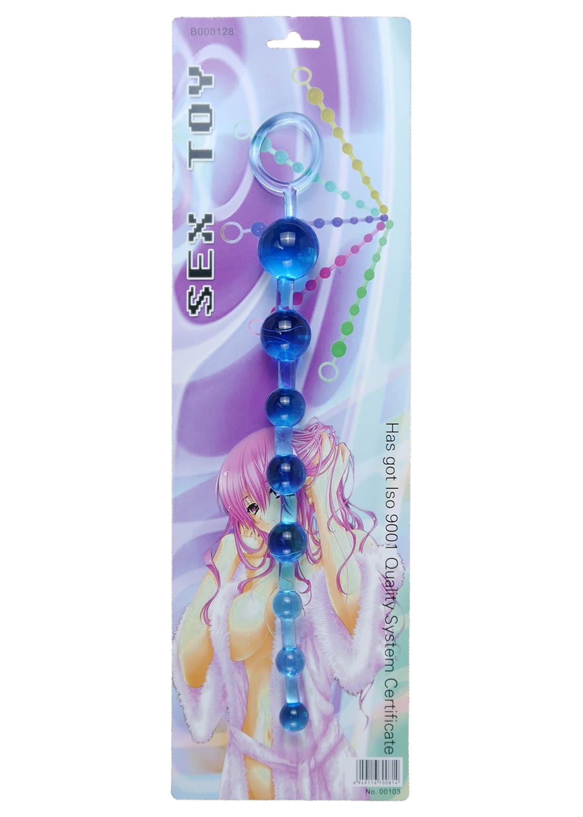Bossoftoys - 67-00087 - Juicy jelly Anal Beads - Extra Long length - Blue - 29 m- Dia 1,2 cm  / 2,8 cm