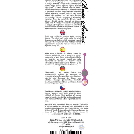 Bossoftoys - 75-00011 - Silicone Kegel Balls - length 16,5 cm - width  32mm  - 165g - Pink - strong blister