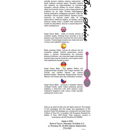 Bossoftoys - 75-00013 - Silicone Kegel Balls - length 16,5 cm - width  32mm  - 20g - DarkPink - strong blister