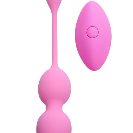 Bossoftoys - 75-00015 - Vibrating Kegel Balls - 32mm - 80g - Pink 10 function Remote Control - Rechargeable - Silicone Kegel Balls - strong blister