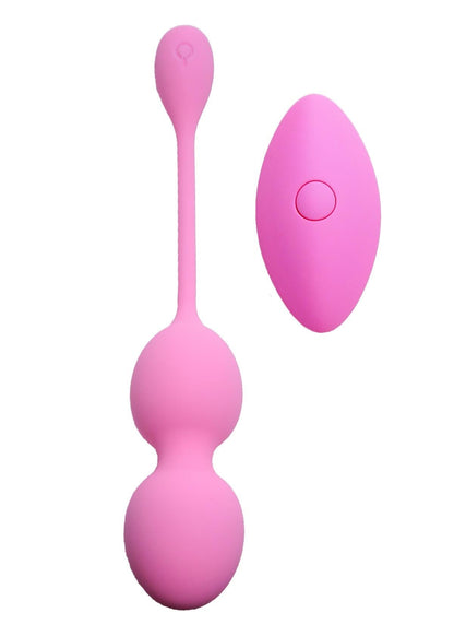 Bossoftoys - 75-00015 - Vibrating Kegel Balls - 32mm - 80g - Pink 10 function Remote Control - Rechargeable - Silicone Kegel Balls - strong blister