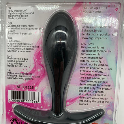 Argus T-Plug Siliconen Groot Formaat 10 Cm - Zwart - Verpakt in Sterke Blister - AT 001115