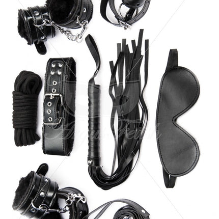 Argus Black Bondage Set - 7 pieces - AF 001038