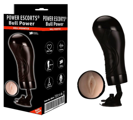 Power Escorts - BR24 New - Bull Power - Big size Vibrating Pussy Masturbator - 7-Speed ​​- 29.5 CM / 11.4 Inch - Black