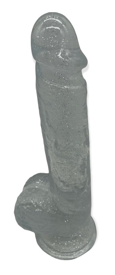 Argus Stardust Lover Doorzichtige Glitter Dildo - 21 cm - Verpakt in Sterke Blister - AT 001121
