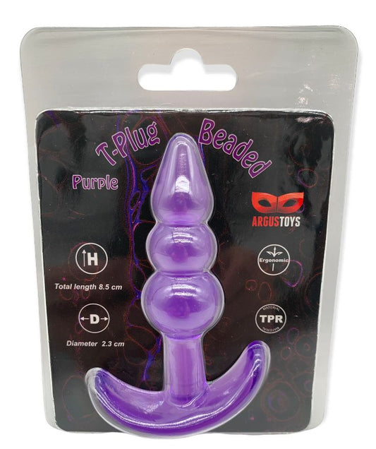 Argus - T-Plug Silicone Bead Plug - Purple - Packed in Strong Blister - AT 001125