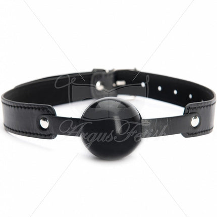 Argus Zwarte Rubberen Bal Gag - Lederlook Band - AF 001022