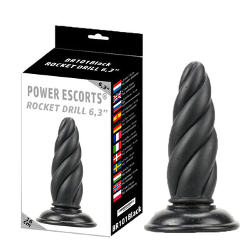 Anal Plug Rocket Drill Zwart - 16 cm