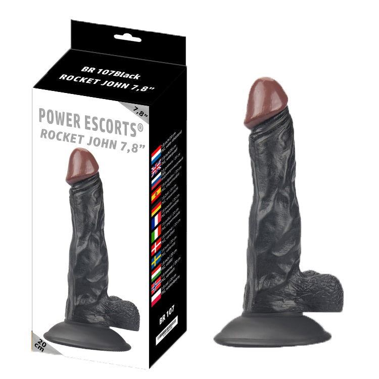 Power Escorts - BR107 - Rocket John 7.8'' - Realistic Dildo - 7.8 Inch / 20 CM - 2 Colors