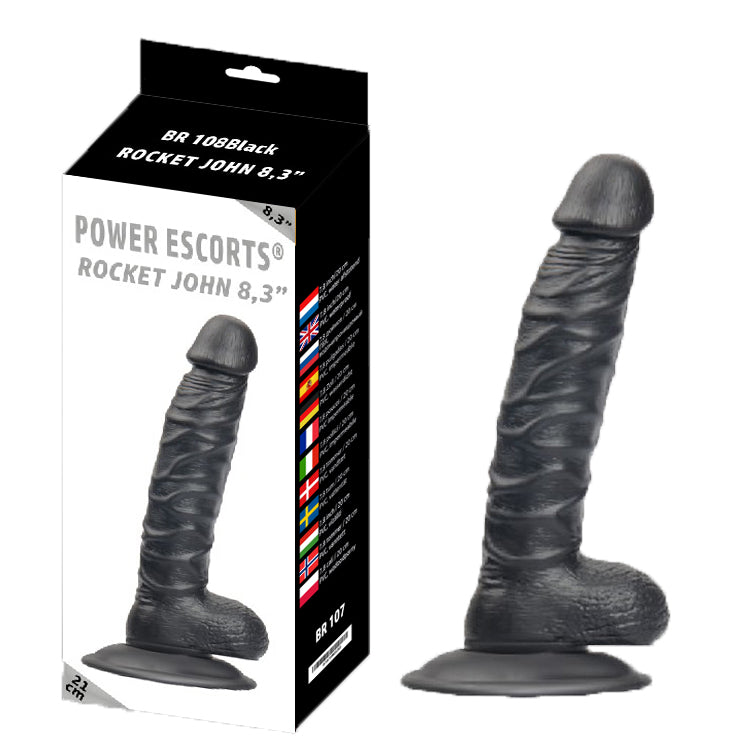 Power Escorts - BR108 - Rocket John 8.3'' - Realistic Dildo - 8.3 Inch / 21 CM -2 COLORS