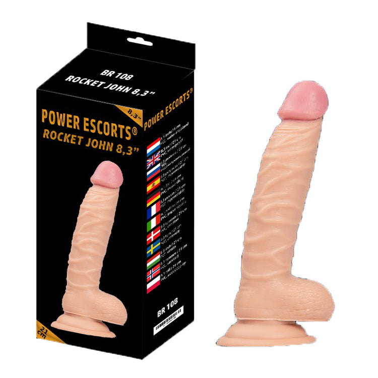 Power Escorts - BR108 - Rocket John 8.3'' - Realistic Dildo - 8.3 Inch / 21 CM -2 COLORS