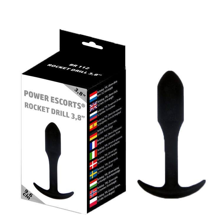 Analplug Rocket Drill Schwarz - 9,6 cm