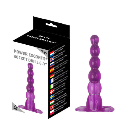 Power Escorts - BR114 - Rocket Drill 6.3'' - Anal Plug - 16 CM - Purple