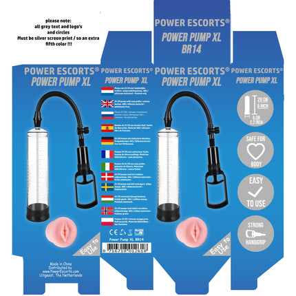 Power Escorts - BR14 - Power Penis Pump XL  Extra Exchangable Pussy