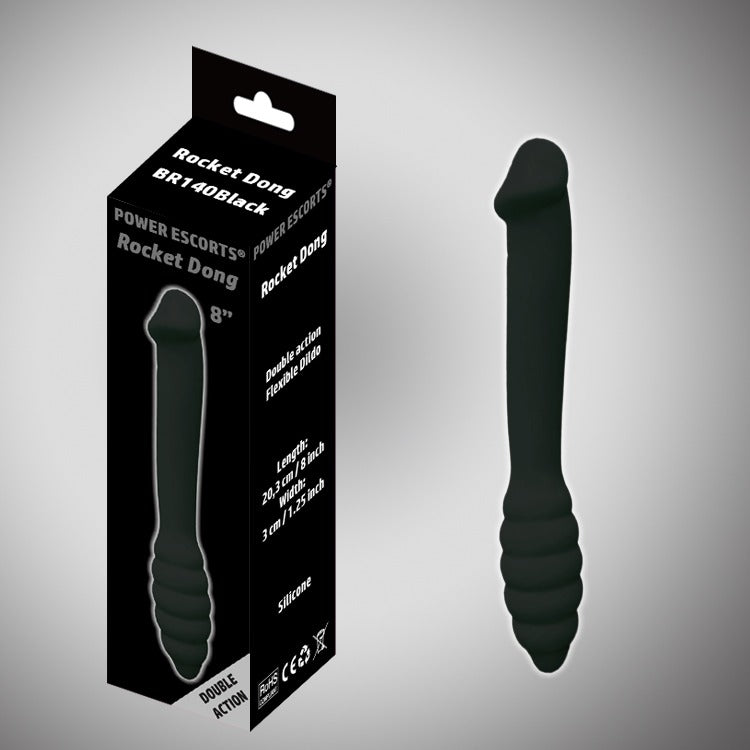 Power Escorts - BR140 - Rocket Dong - Double Dildo - Extreme Flexible - Ideal For Starters - 20,4 × 3 CM - Black