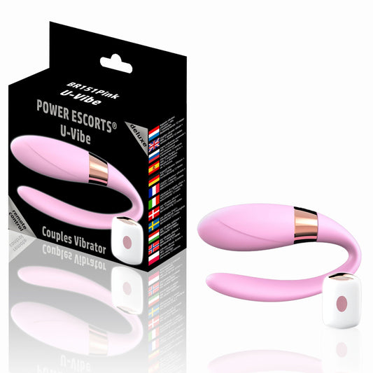 Power Escorts - BR151 Pink - U-Vibe Couple Vibrator - Remote Control - 7 Functions