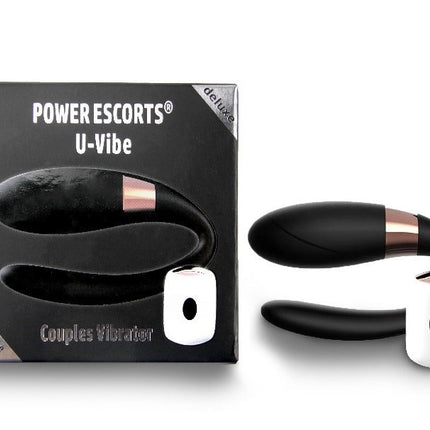 Power Escorts - BR151 Black - U-Vibe Couple Vibrator - Remote Control - 7 Functions