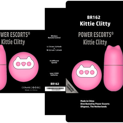 Power Escorts - BR162 - Kittie Clitty - Trendy Remote Egg - 7.4 × 3.2 CM - Pink
