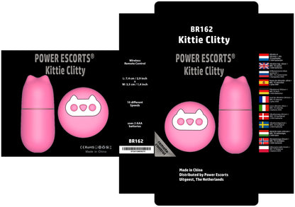 Power Escorts - BR162 - Kittie Clitty - Trendy Remote Egg - 7.4 × 3.2 CM - Pink