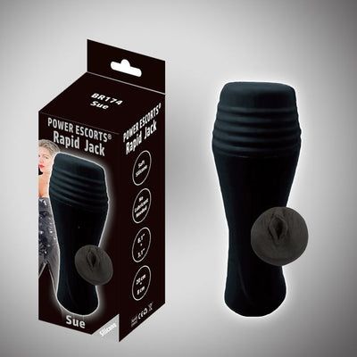 Rapid Jack Sue Masturbator Zwart 20 cm