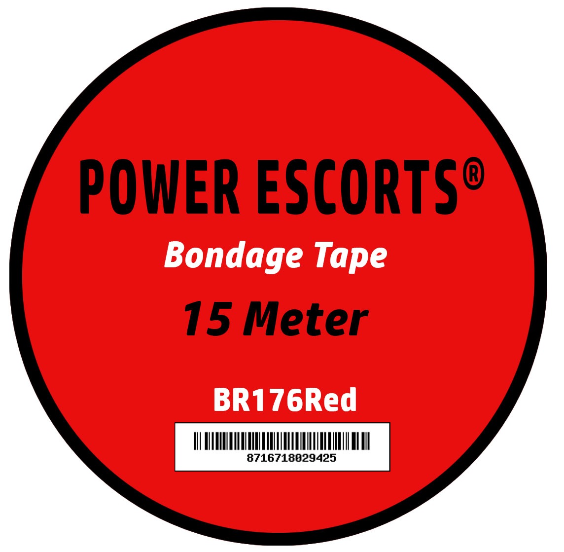 Power Escorts - BR176 - Bondage Tape - Kinky Fetish - 15 Meters - Red