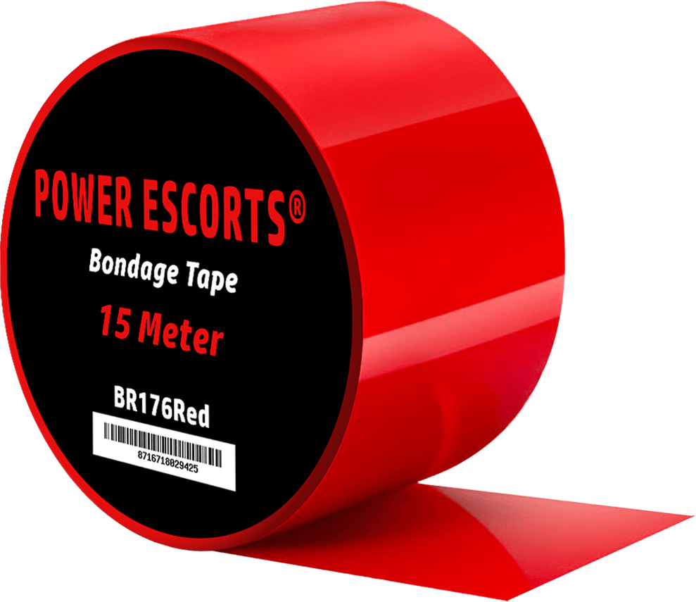 Power Escorts - BR176 - Bondage Tape - Kinky Fetish - 15 Meters - Red