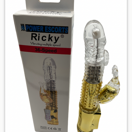Power Escorts - Br06 - Ricky Gold G Spot Vibrator - Rabbit - 36 functions