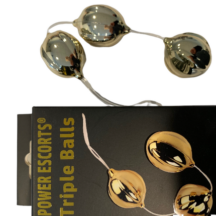 Power Escorts - BR17 - Gold Triple Balls - Heavy Big Size Benwa Balls