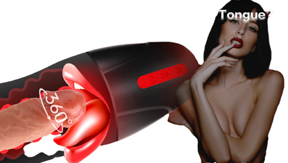 Luxury Play Big Rechargeable Masturbator - Heating - 2 Motors - Black - Neutral packing - AGS-F003