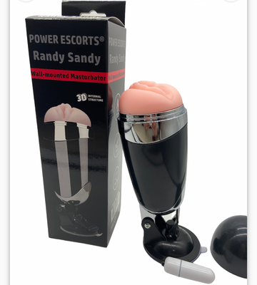 Randy Sandy Vibrerende Masturbator met Zuignap 22 cm