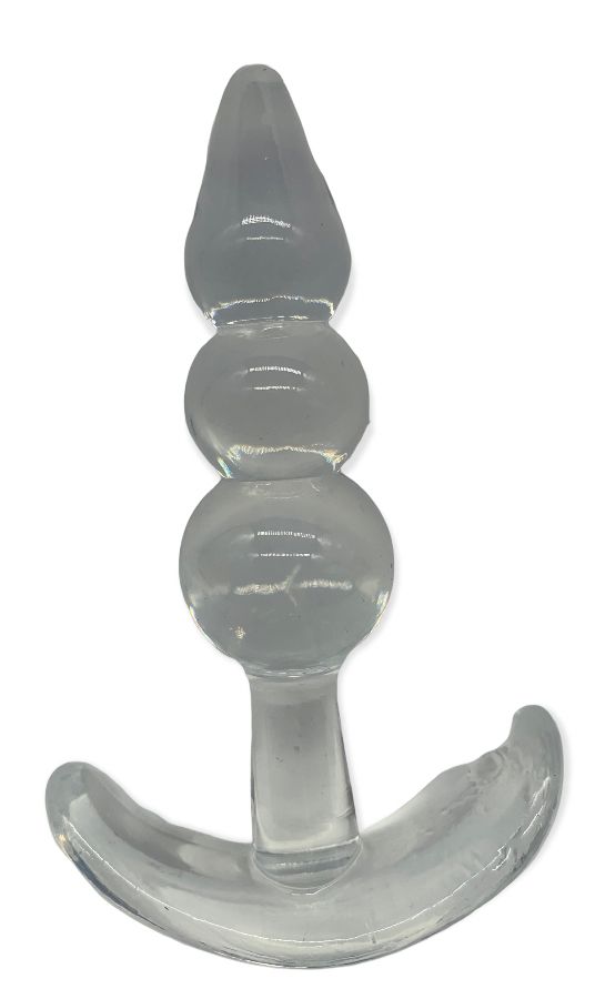 Argus T-Plug Beaded Plug Doorzichtig - 8,5 Cm Verpakt in Sterke Blister - AT 001126