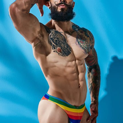 CUT4MEN - C4M01 - Low Brief Bikini Men Underwear - Rainbow - 4 Sizes - 1 Piece