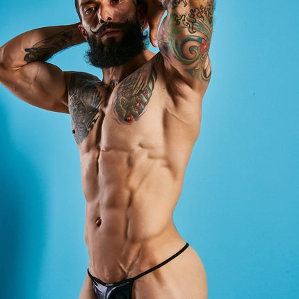 CUT4MEN - C4M02 - Wetlook G String Men Underwear - Black -4 SIzes - 1 Piece