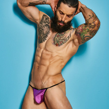 CUT4MEN - C4M02 - Wetlook G String Men Underwear - Pink - 4 SIzes - 1 Piece