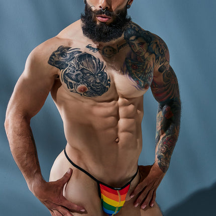 CUT4MEN - C4M02 - Wetlook G String Men Underwear - Rainbow - 4 SIzes - 1 Piece
