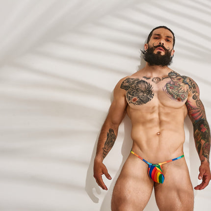 CUT4MEN - C4M09- LoopString Pouch Men Underwear - Rainbow - 2 Sizes - 1 Piece