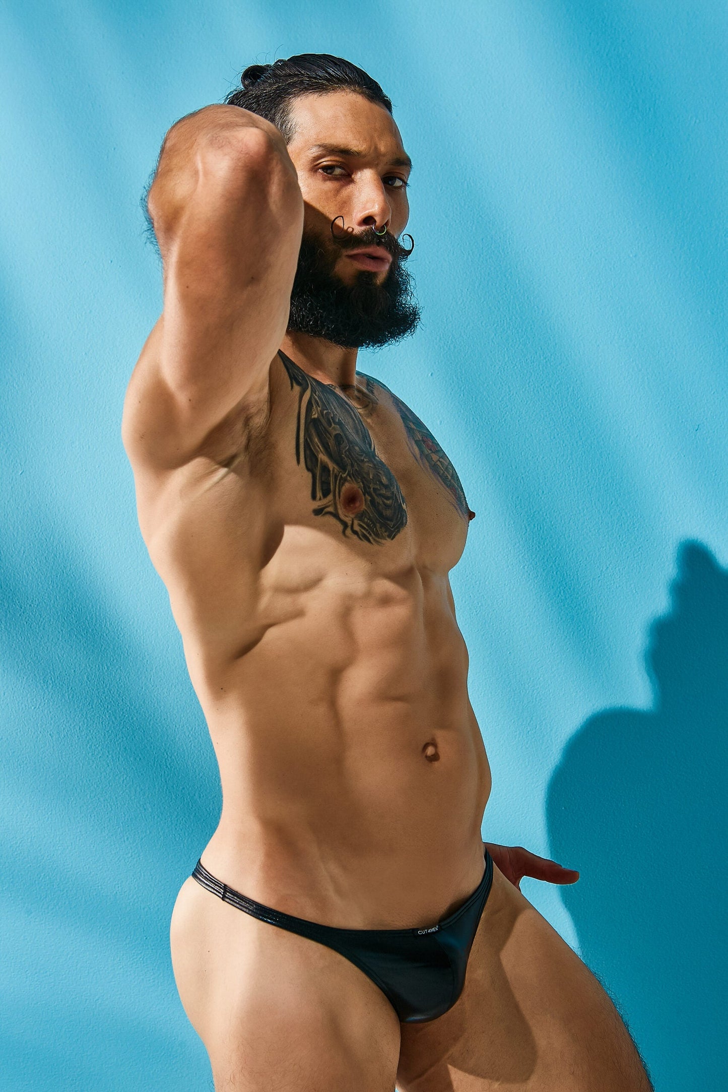 CUT4MEN - C4M11 - Wetlook Brazilian Brief Men Underwear - Black - 4 Sizes - 1 Piece