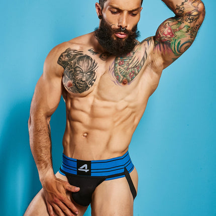 CUT4MEN - C4M15 - Rugby Jockstrap Blue Men Underwear - Jockstrap Blue - 4 Sizes - 1 Piece