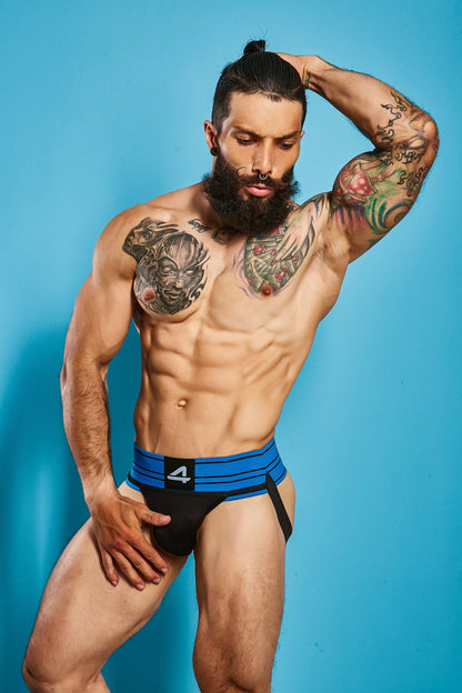 CUT4MEN - C4M15 - Rugby Jockstrap Blue Men Underwear - Jockstrap Blue - 4 Sizes - 1 Piece