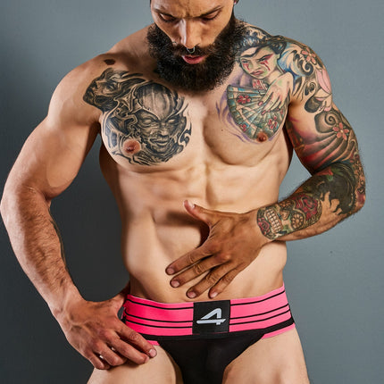 CUT4MEN - C4M15 - Rugby Jockstrap Men Underwear - Jockstrap Neon Pink - 4 Sizes - 1 Piece