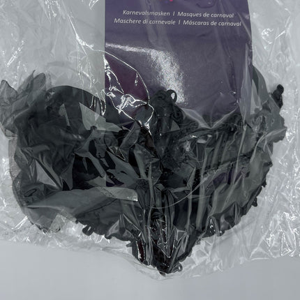 Power Escorts - BR205- Luxury Venetian Love Mask - Black - with Stone - Adjustable - Fetish Power - Kinky Mask - Plastic bag