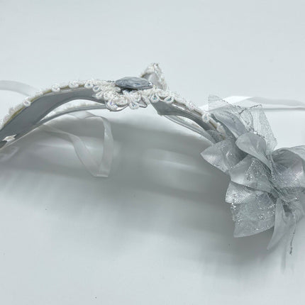 Power Escorts - BR205- Luxury Venetian Love Mask - Silver - with Stone - Adjustable - Fetish Power - Kinky Mask - Plastic bag