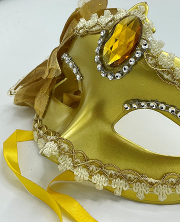 Venetiaans Masker Goud met Steen - Verstelbaar