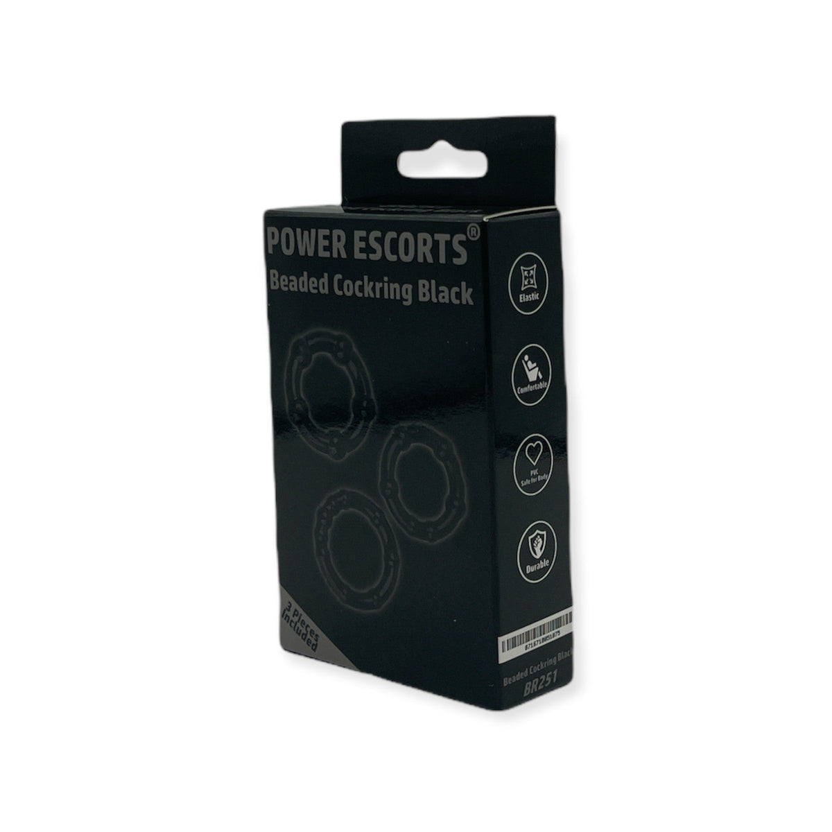 Cockring Set Zwart met Ribbels - 3 maten, TPE