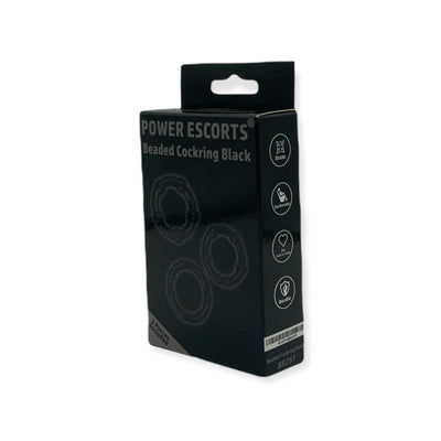 Cockring Set Zwart met Ribbels - 3 maten, TPE