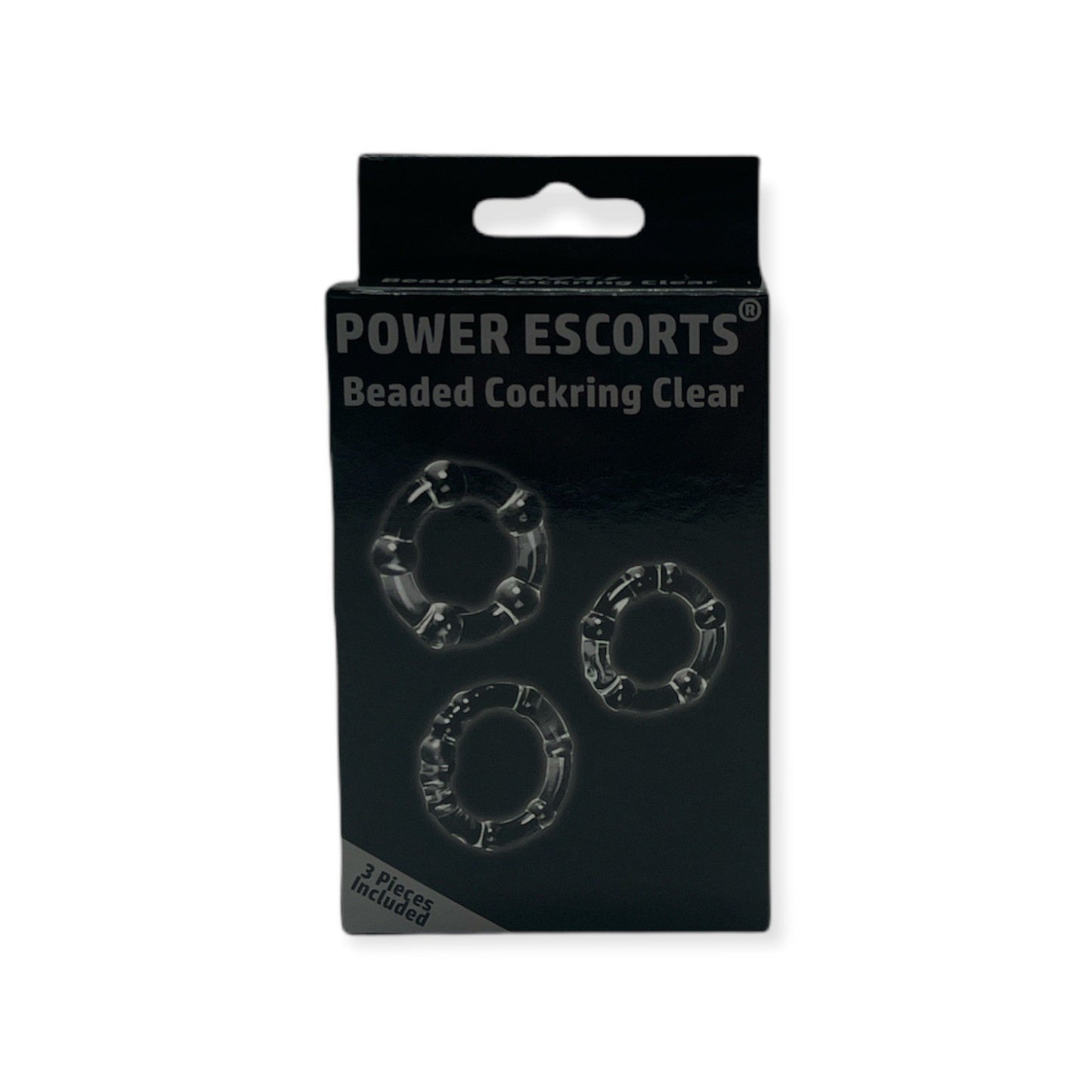 Power Escorts BR251 Clear Beaded Cock Ring 3 Pack - Super Stretchable - Colourbox