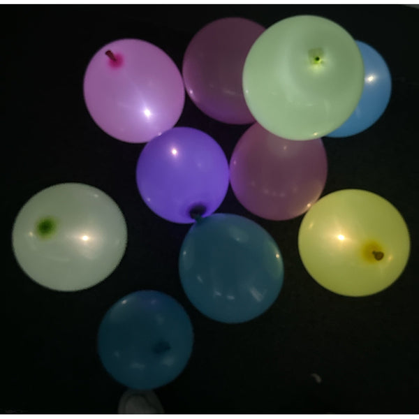LED ballonnen, 5 stuks, geel of multicolor